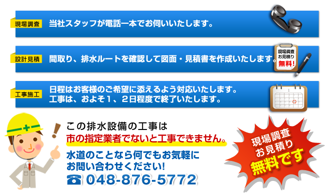 下水道工事の3ステップ